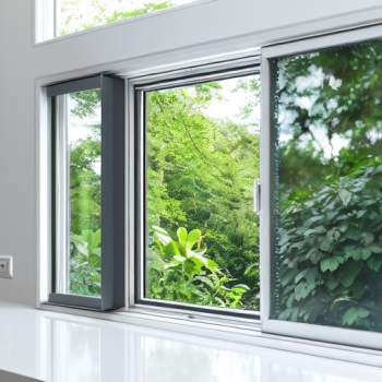 Ventana abatible RPT abierta hacía un la naturaleza