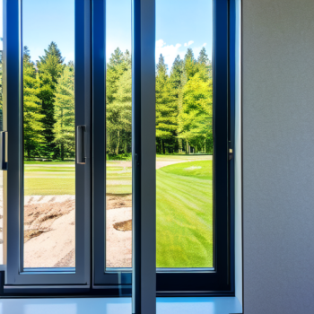 Ventana corredera elevable de aluminio cerrada