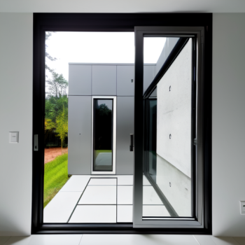 Ventana corredera elevable RPT hacía un jardín