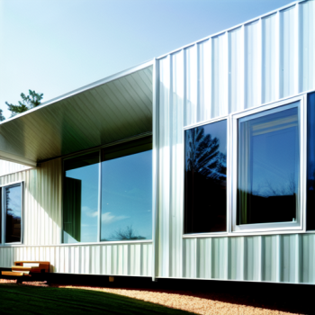 Fachada con ventanas osciloparalela de aluminio